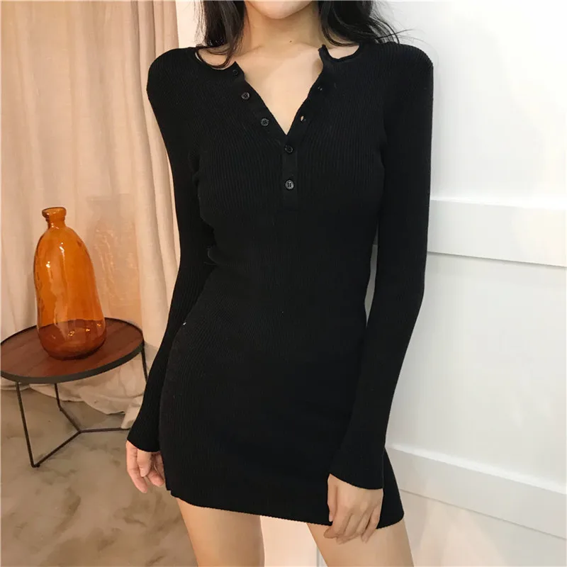 Новинка весны и осени сексуальное трикотажное платье WSYORE тонкое с длинным