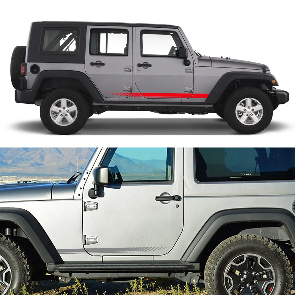 2PCS Car Side Sticker For JEEP Cherokee Commander Compass Liberty Patriot Renegade Rubicon Trail Hawk Wrangler Auto Accessories - купить по