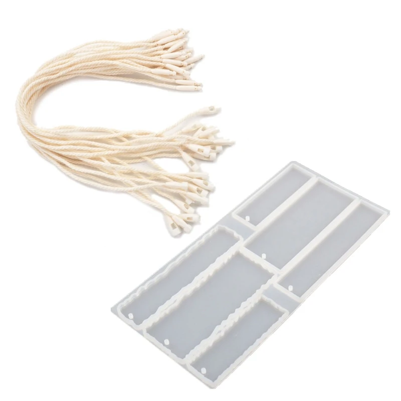 

Irregular Rectangular Bookmark Epoxy Resin Mold Hanging Tag Pendant Silicone Mould DIY Crafts Jewelry Casting Tool U90F