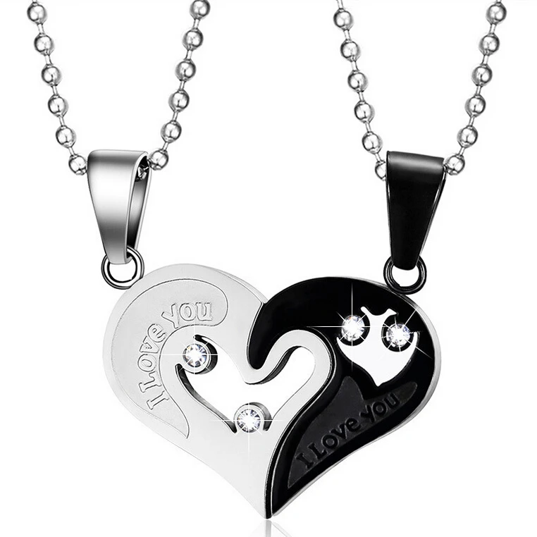 Цепочка с подвеской в виде сердца из нержавеющей стали|heart necklace|necklace wholesalelove heart