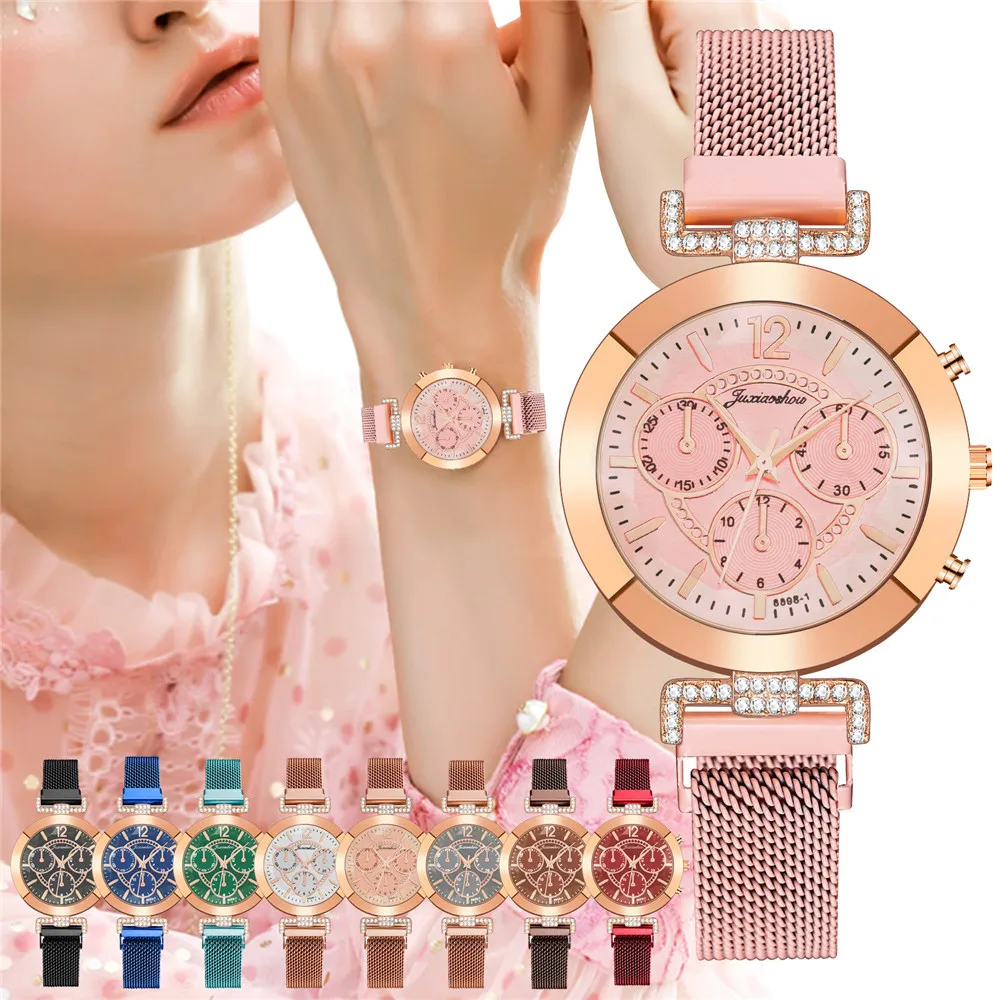 

Luxury Rhinestone Shinny Women Watches Magnet Clasp Ladies Quartz Watch Zegarek Damski