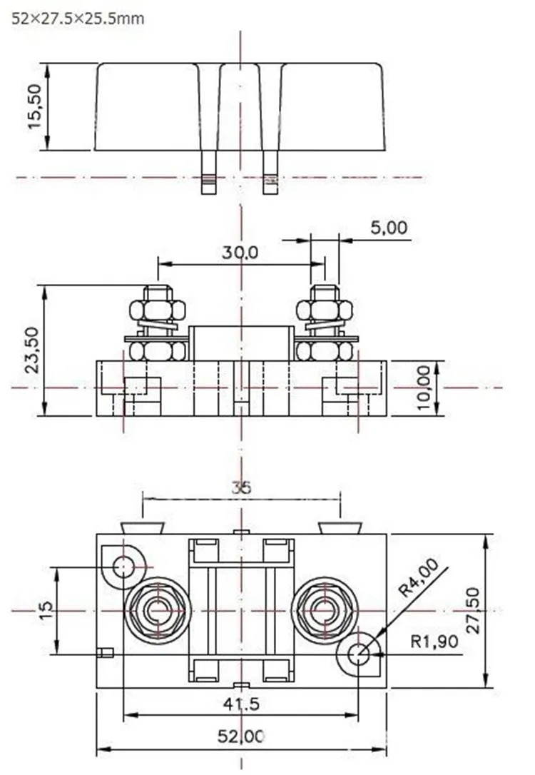 Тип вилки трубы держатель предохранителя 52x27 5 мм основание предохранительной