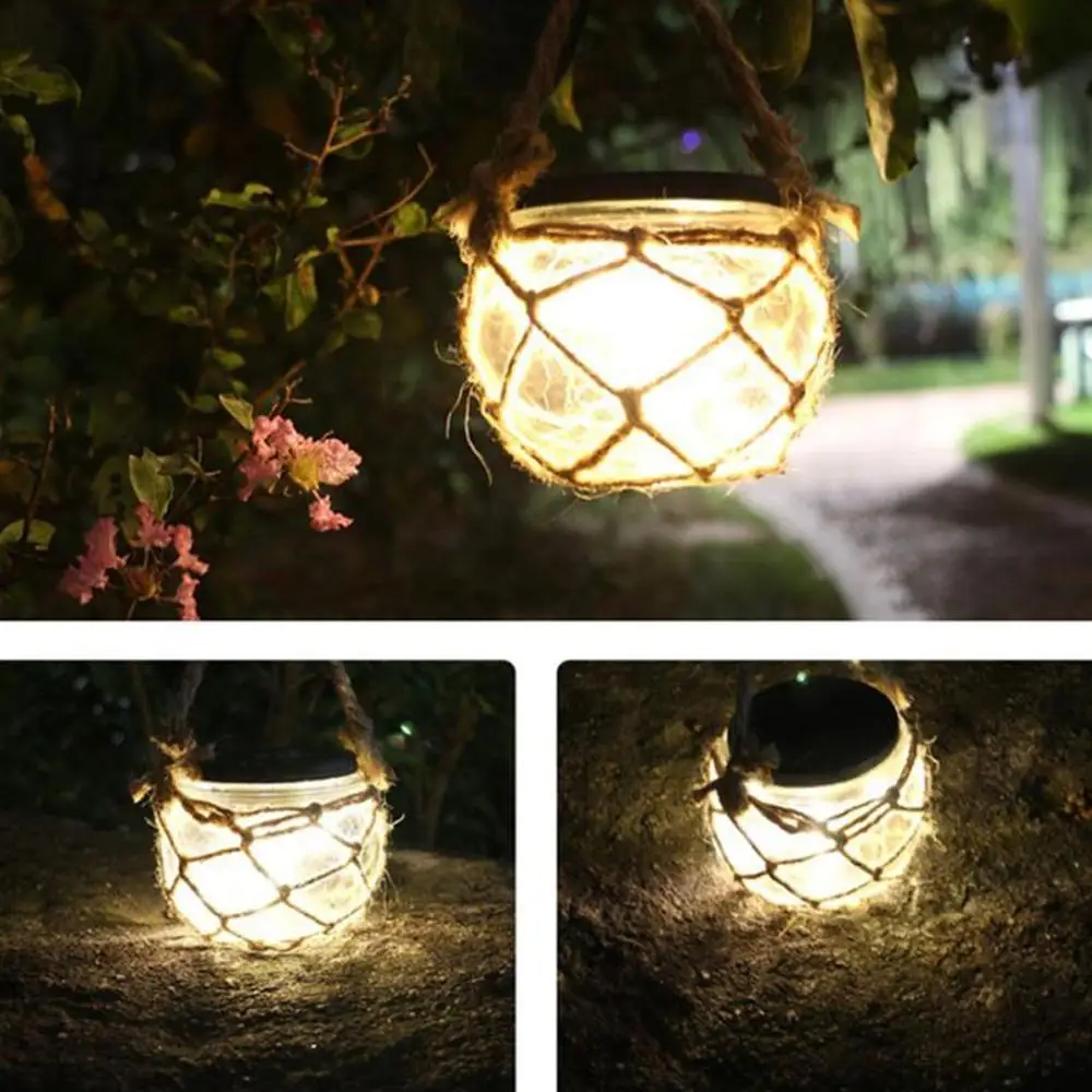 Уличные садовые фонари на солнечной батарее стеклянная банка светодиодная лампа
