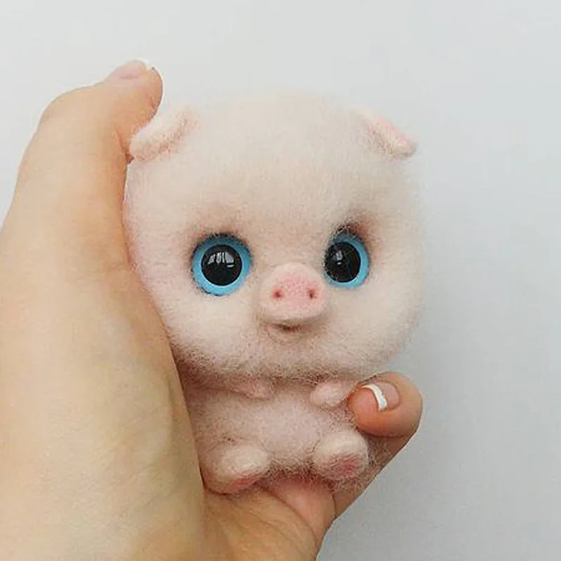 Милая мультяшная свинья Сделай Сам шерстяное войлочное Вязание ручной работы