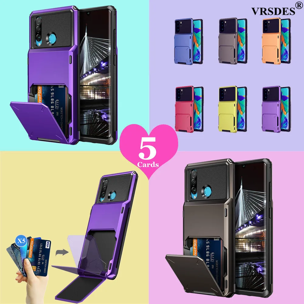 Чехол Кошелек для Huawei P30 Lite P20 Pro P Smart 2019 чехол с 5 картами и карманом карт Psmart