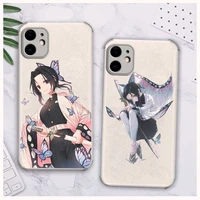 kochou shinobu demon slayer anime phone case lambskin leather for iphone 12 11 8 7 6 xr x xs plus mini plus pro max shockproof