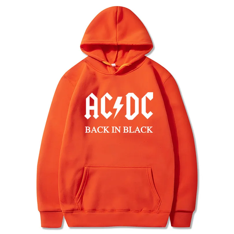 AC DC Hoodie Men Hip Hop Rock Band ACDC Back In Black Sweatshirts Male Female Casual Streetwear Jackets Hoody Spring Winter Tops | Мужская