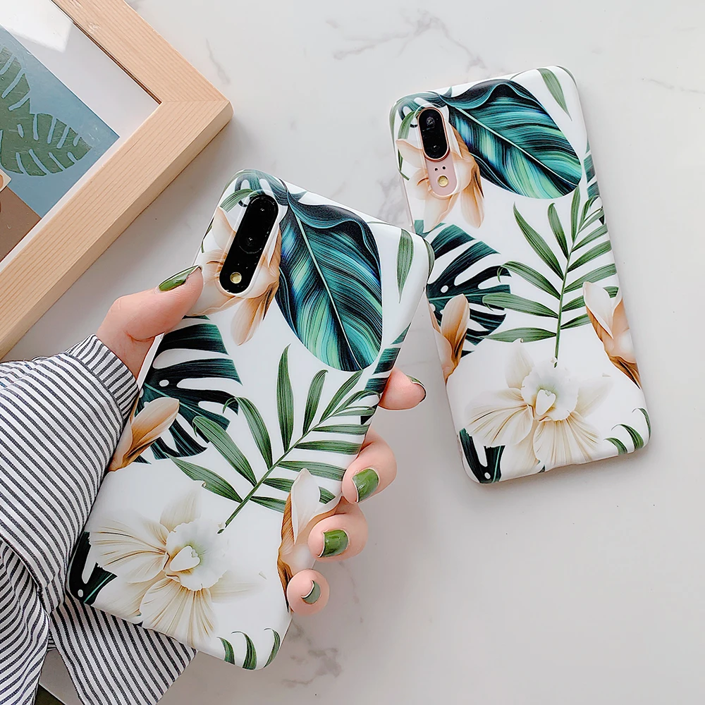Винтажный чехол LOVECOM с цветами и банановыми листьями для телефона Huawei P40 Pro P30 P20 Lite