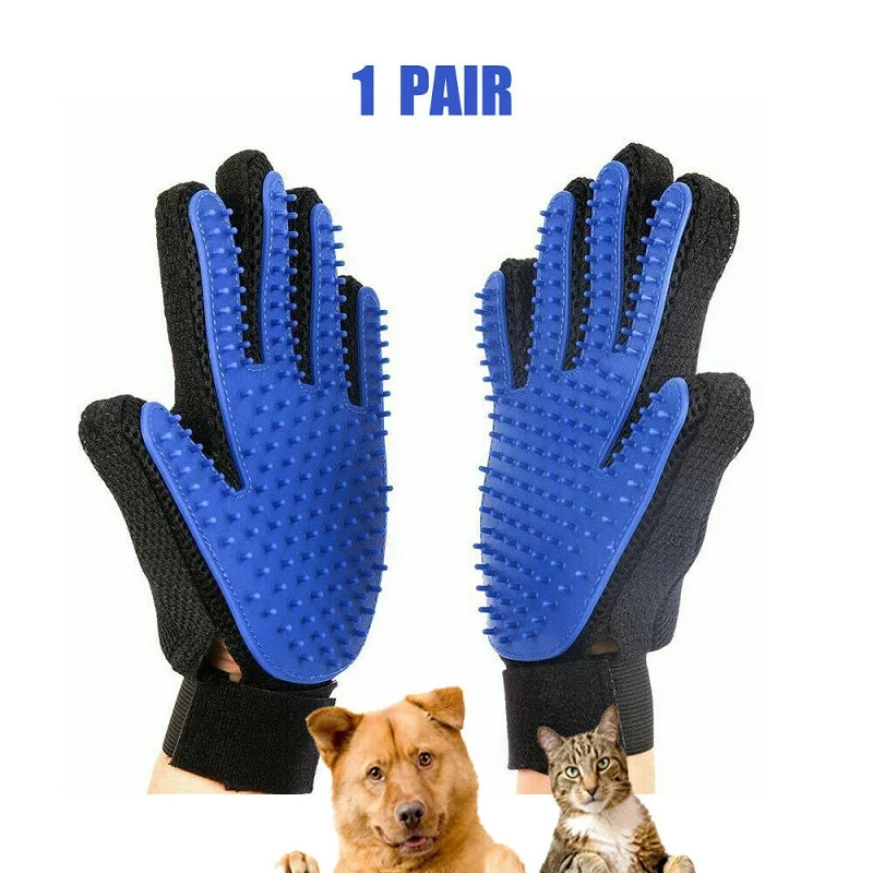 1 пара Силиконовые сенсорный ПЭТ Уход за лошадьми перчатки щетка для очистки