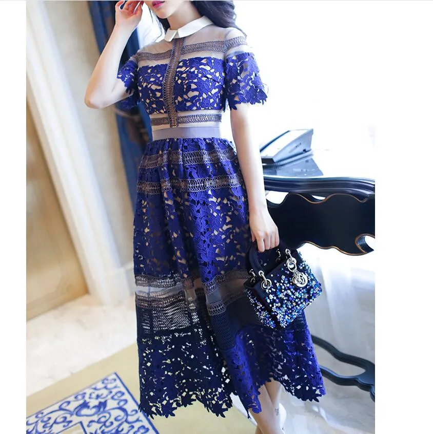 2018 осеннее Брендовое подиумное Сексуальное вечернее кружевное платье с коротким