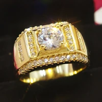big 925 sterling silver ring engagement rings for men boy gift luxury 18k gold 2ct diamond fine jewelry size 8 9 10 11 12