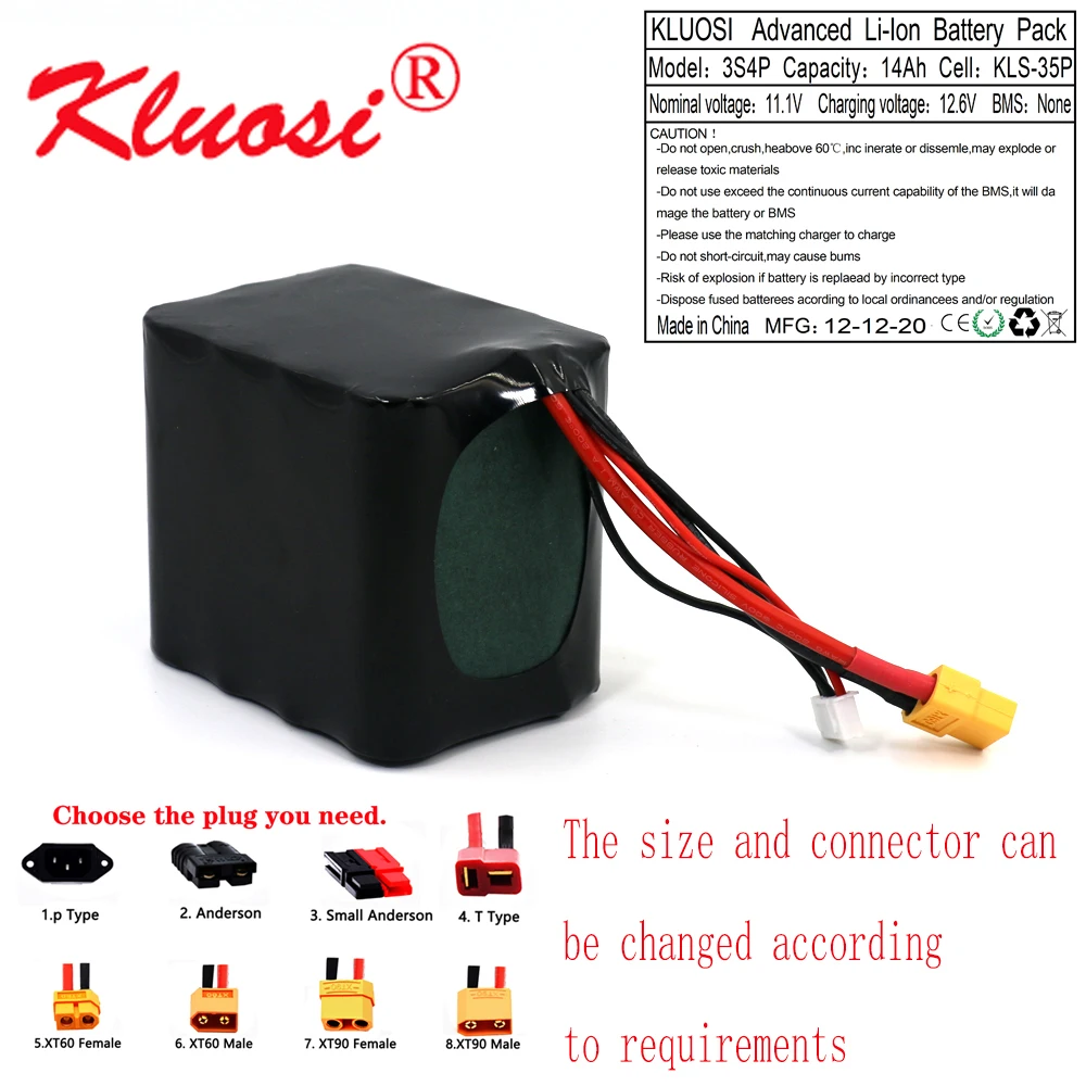 kluosi 3s4p 12v 14ah высокое ёмкость бла бес