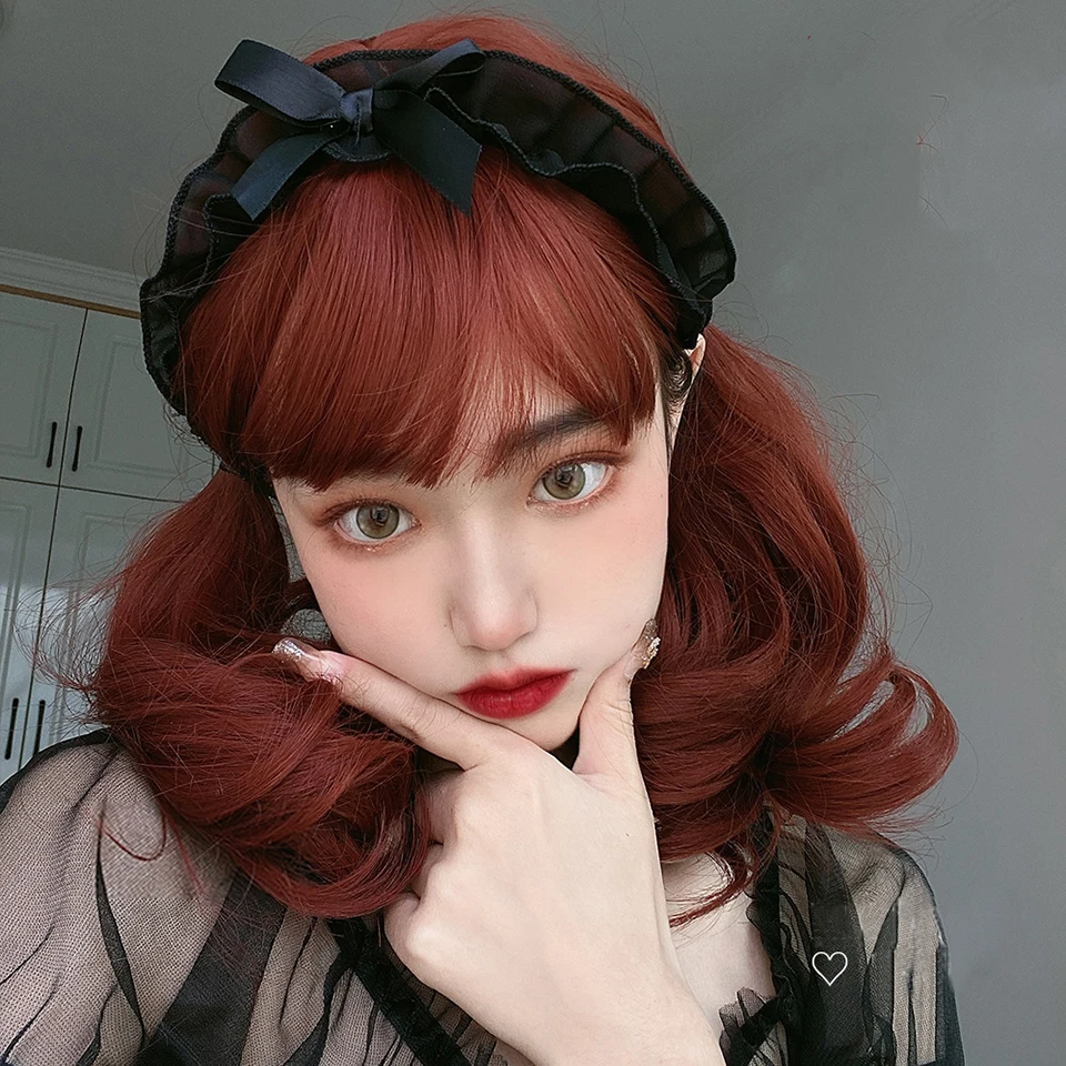 Женские синтетические парики AILIADE короткие красные с натуральными вьющимися