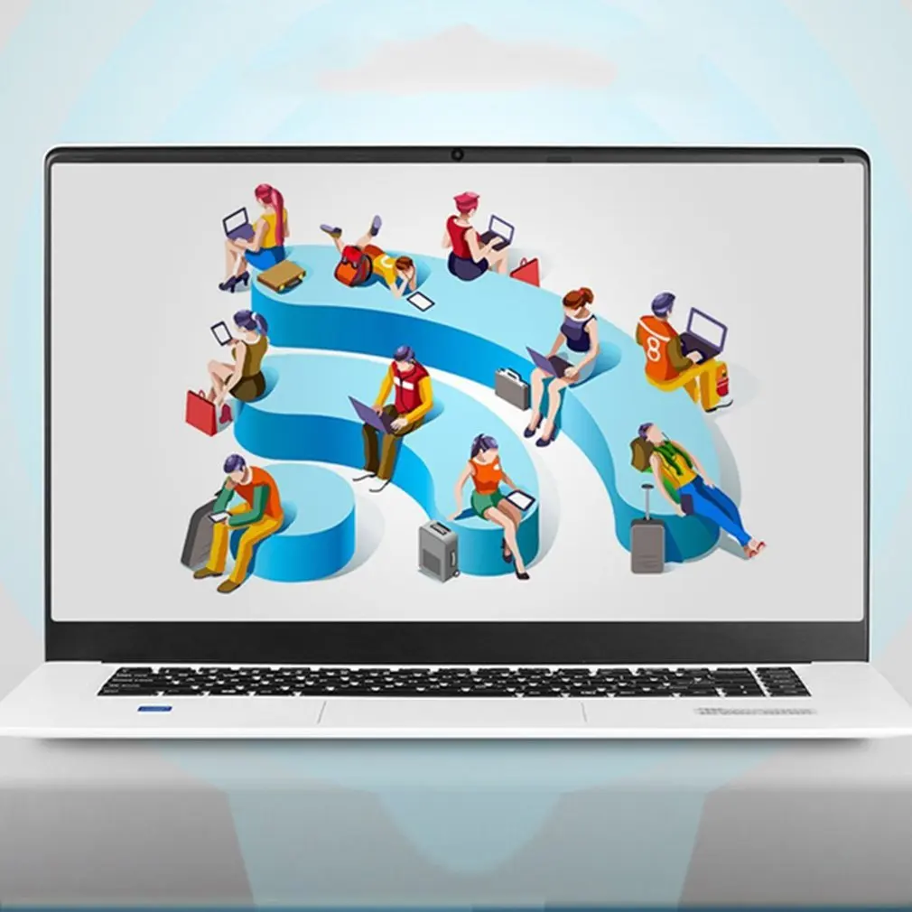 Portable 14 Inch Laptop Silvery Ram 6GB+ Rom 64GB High Definition 2.4Ghz TF Card Ultrathin Computers