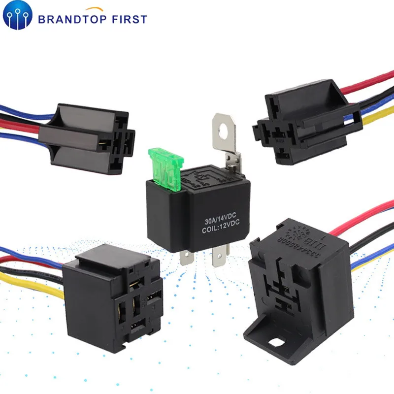 Предварительно проводное 4 контактное реле 30 А 12 В постоянного тока монтажное