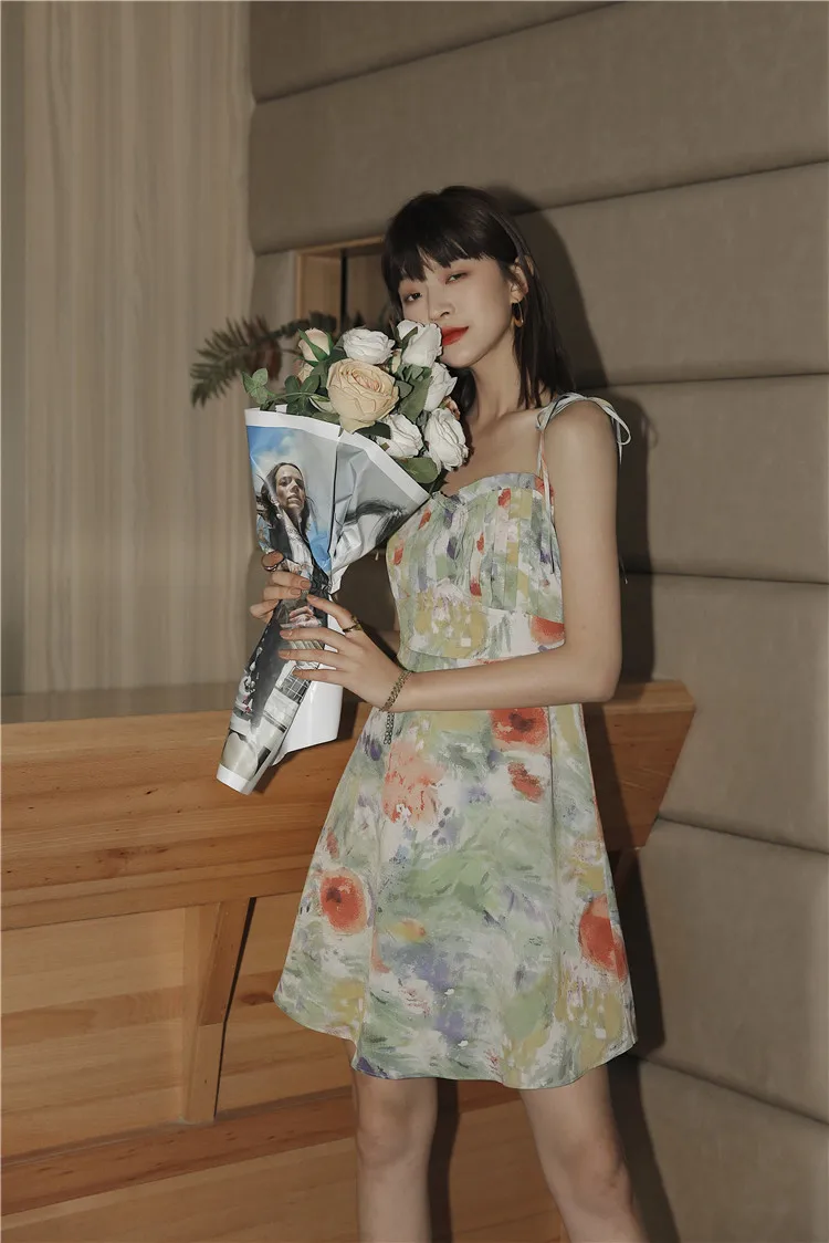 CHEERART летнее платье пастельных тонов с цветочным принтом женский сарафан туника