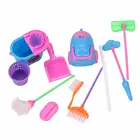Мини-мебель 9 шт., игрушки для уборки швабры, милые детские чистящие мебельные инструменты, развивающие аксессуары для игрушечной куклы