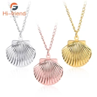 fashion trend creativity necklace 3 colors metal shell pendant mermaid shell necklace for women girl gift jewelry