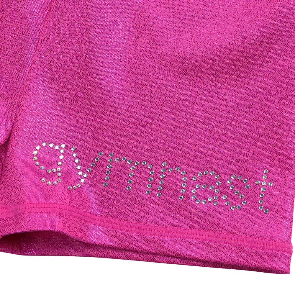 BAOHULU Blue Skinny Girls Shorts Baby Toddler Sports Gymnastics Dancing Shorts Sparkly High Elastic Pants for Kids 4-12 Years