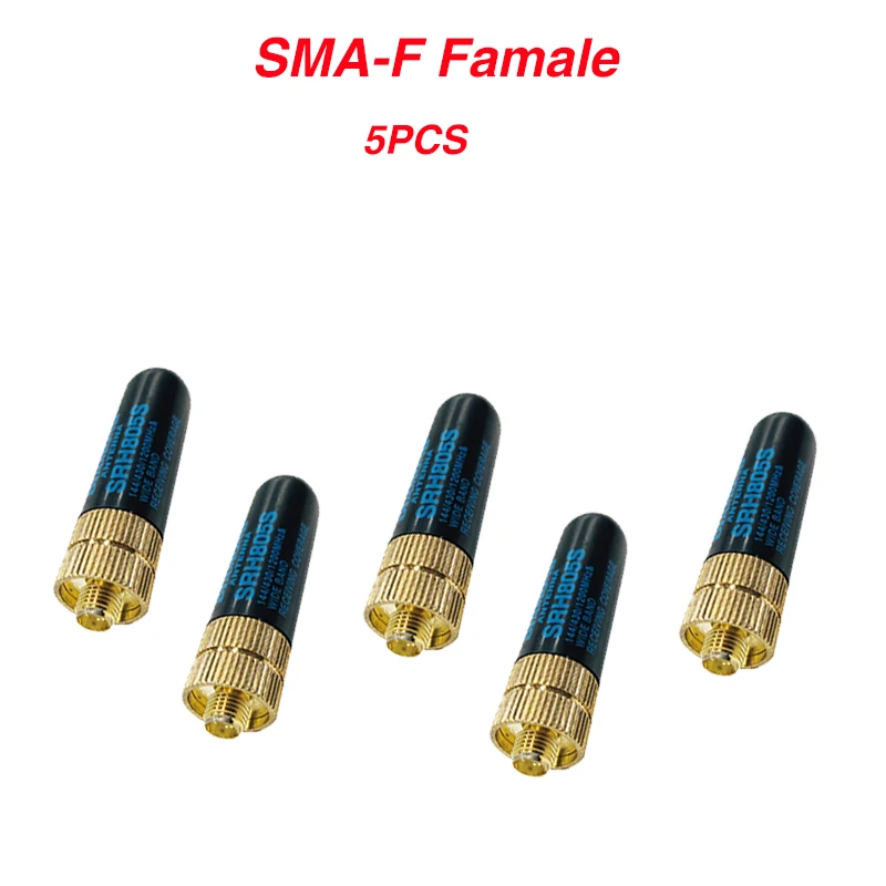 5PCS 10 шт. SRH805S SMA-F Женский 10W с высоким коэффициентом усиления двойная антенна UHF VHF для Baofeng UV-5R BF-888s UV-82 UV-5RA UV-9R UV-3R Плюс Радио - Цвет: 5PCS