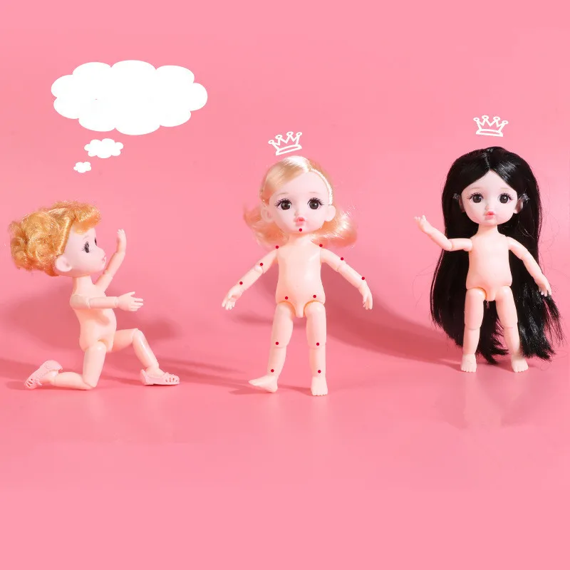 Новая кукла Bjd 1/12 16 см 13 подвижных суставов 3D глаз поцелуй рот мини детские