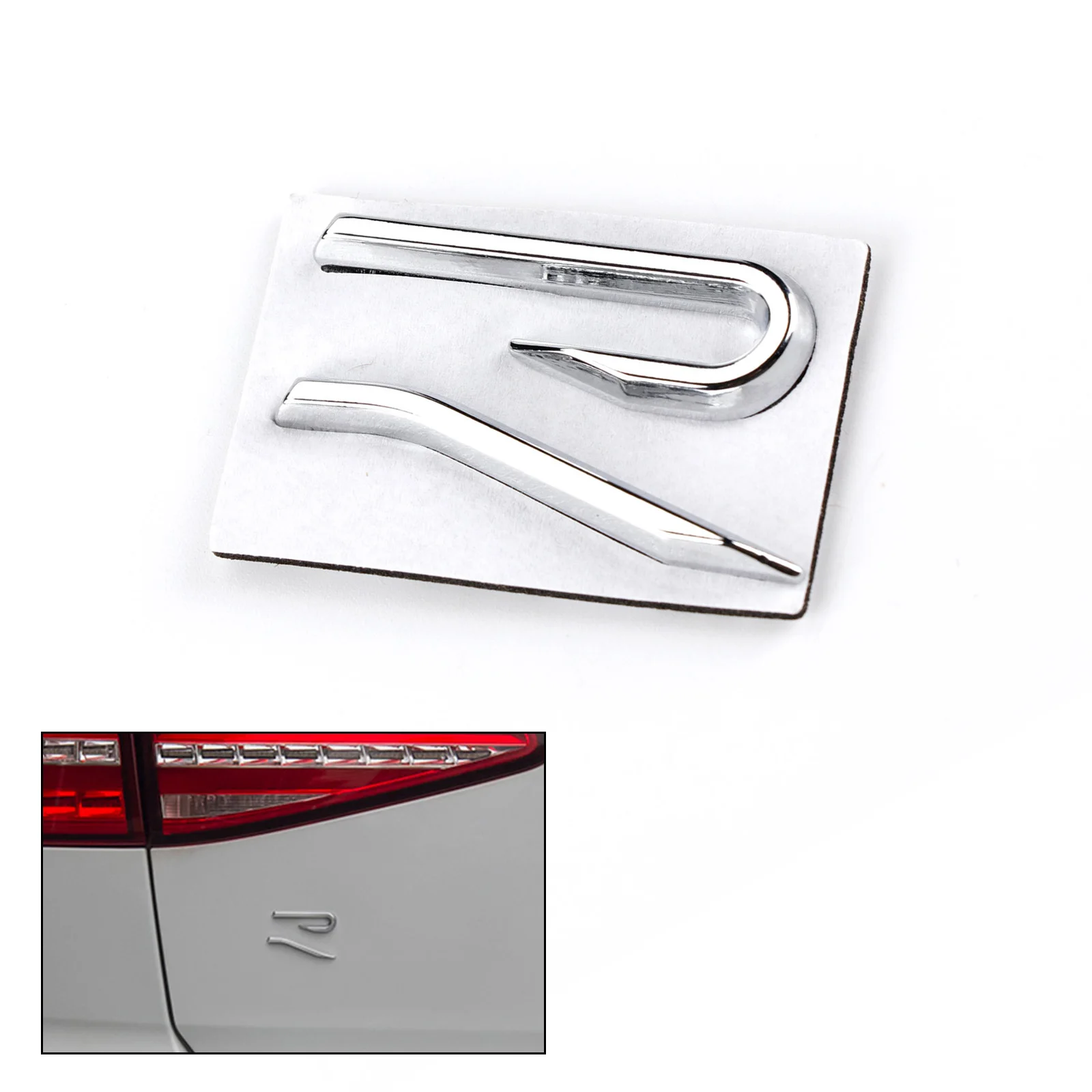 Серебряный Задняя Крышка багажника R 3D значок логотип наклейка автомобильная с