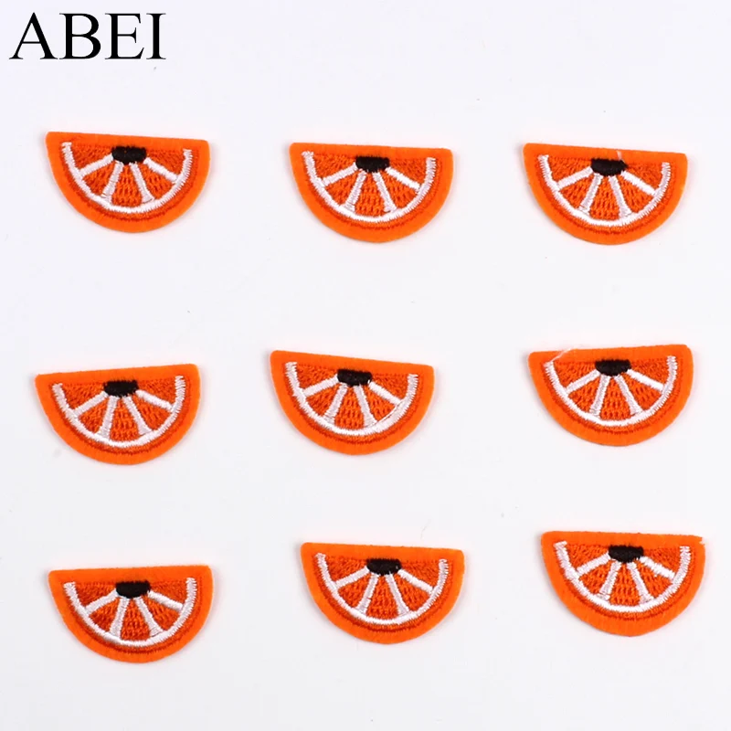 Термонаклейки на одежду с вышивкой оранжевые 10 шт. | Дом и сад