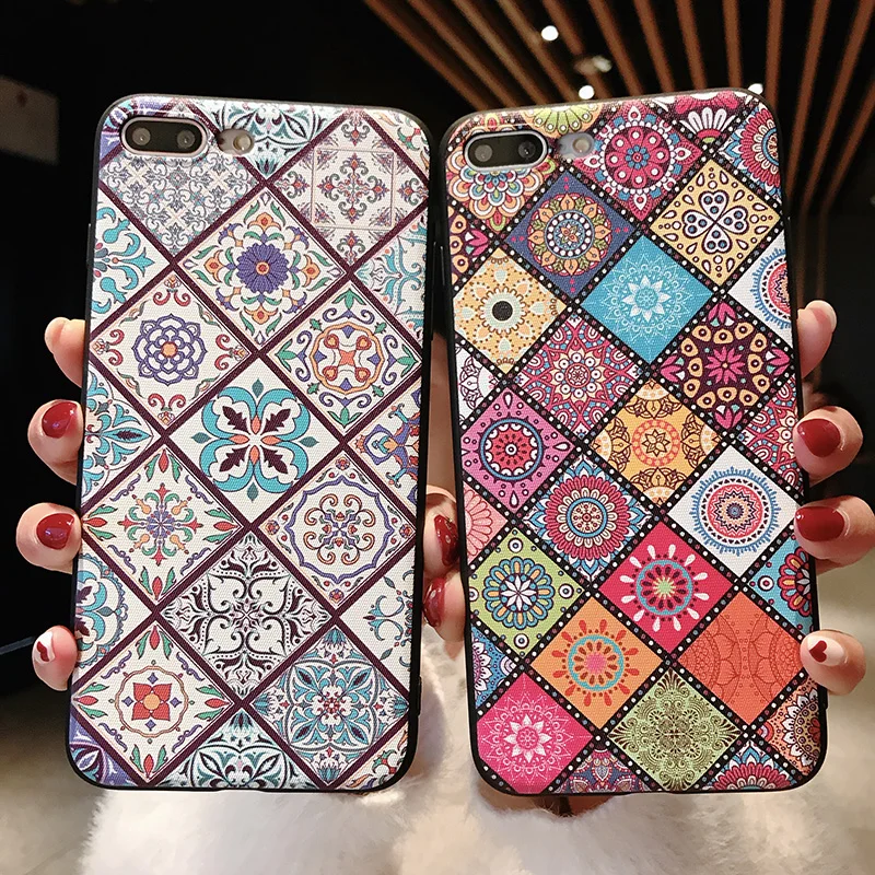 чехол на айфон 7 Ремешок запястье для IPhone X XR XSMAX телефона Ретро узор браслет с