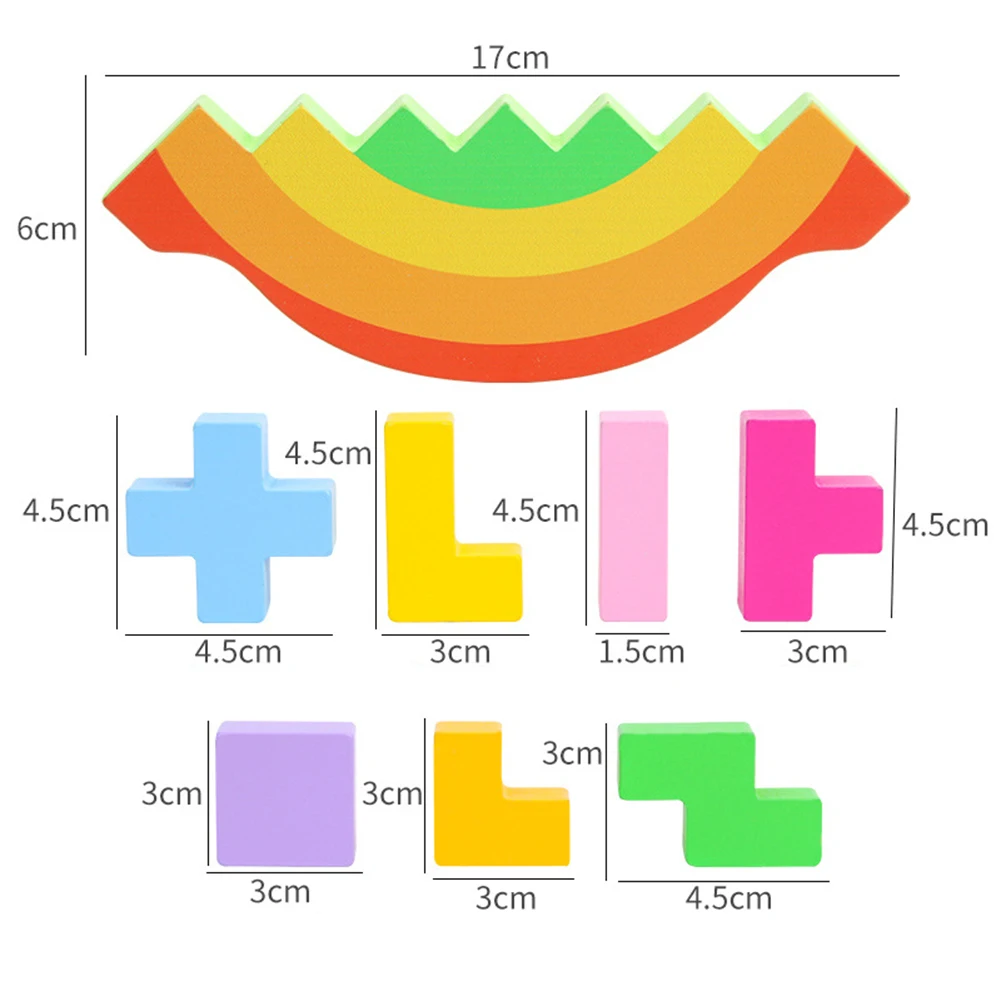 Wooden Stacking Balancing Tetris Block Table Game Brain Development Baby Kids Educational Toys