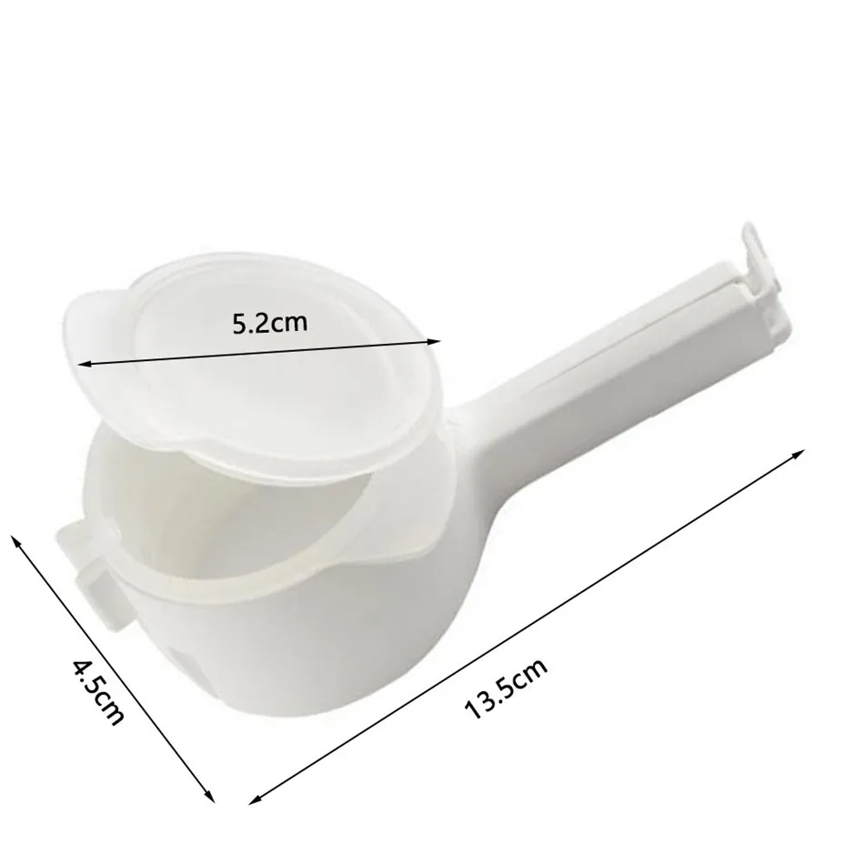 1pcs Seal Pour Food Storage Bag Clip Food Sealing Clip Effect Clamp With Large Discharge Nozzle For Storage Food Kitchen Tools - Цвет: Белый