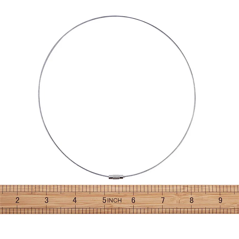 100 шт. Проволока из нержавеющей стали Цепочки и ожерелья Cord Jewelry findings для бижутерии, материал для рукоделия с латунной застежкой винт 445x1 мм