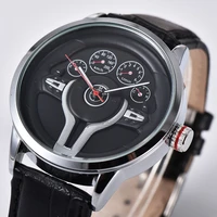 creative natrual style classic precision fashion mens quartz watch 3d racing tire free stainless strap clock casual sports