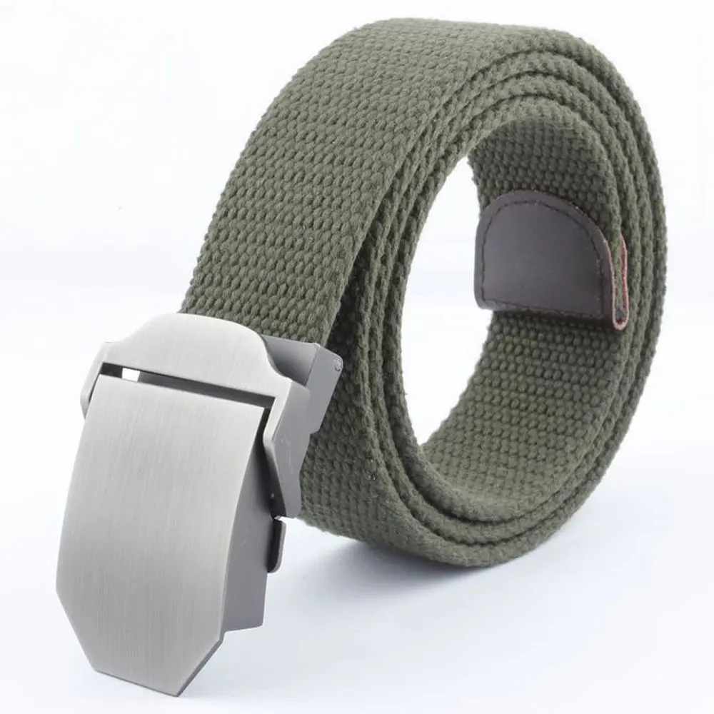 Army Plain-buckle Популярные ремни 110 см 140 см военный холщовый ремень для мужчин и женщин ремни с пряжкой США роскошный спортивный джинсовый ремень на каждый день Cintos - Цвет: Army Plain-buckle