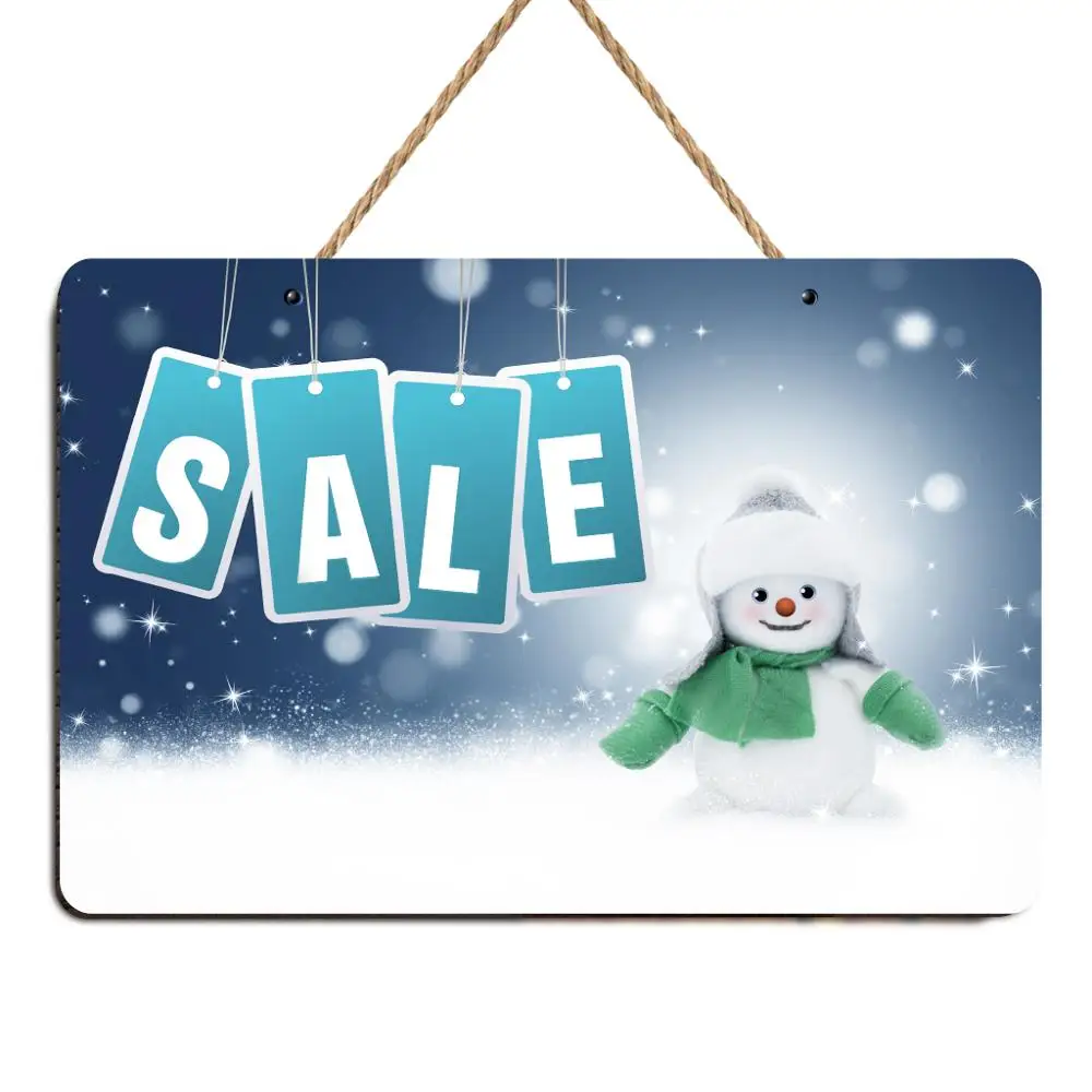 Ярлык со снеговиком для продажи Рождественский постер окон магазина бара паба