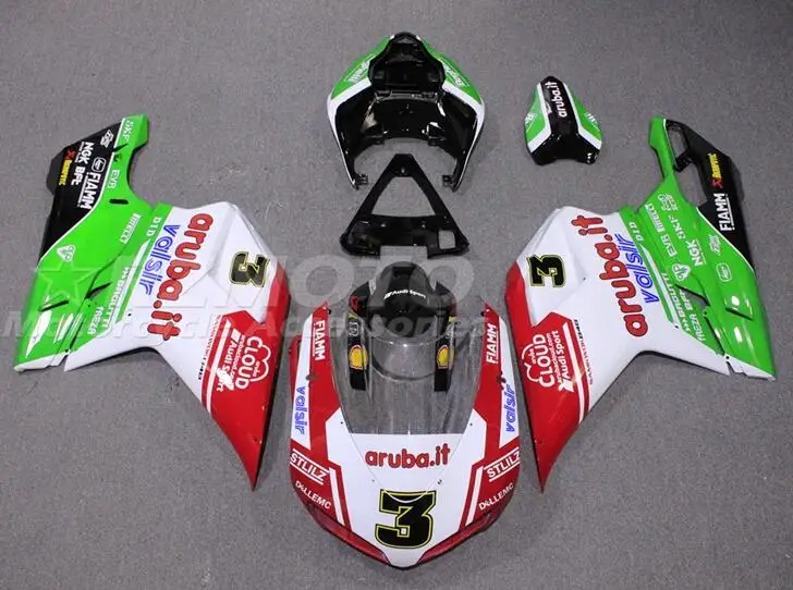

4 подарка, новый комплект обтекателей из АБС-пластика для Ducati 848 evo 1098 1198 1198s 2007 2008 2009 2010 2011 2012, красный, зеленый