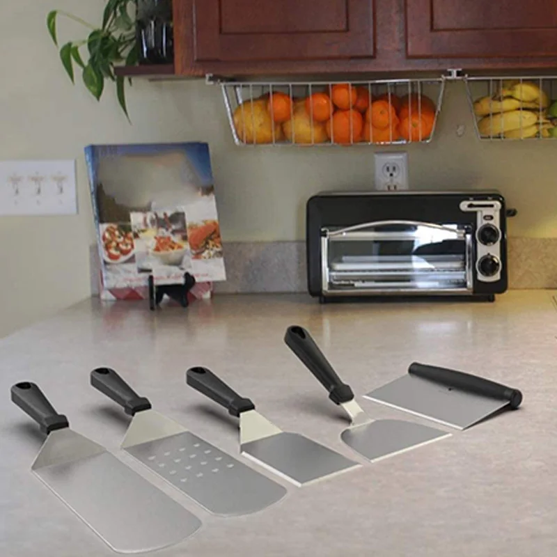 Набор из 5 металлических шпателей с пластиковой ручкой многоцелевой набор