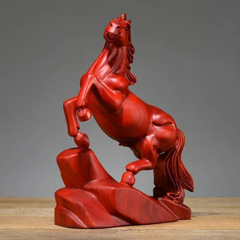 

Chinese Style Car Decoration Solid Wood Carving Figurines Creative Living Room Shop Start Business Art&Craft Gift X4151