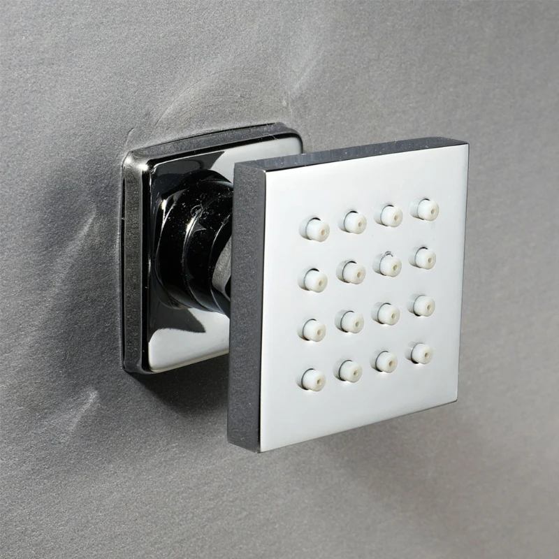 

Black/Ch rome Massage Side Sprayer Spa 2 inch Wall Mount Jets Body Spray Square M17E