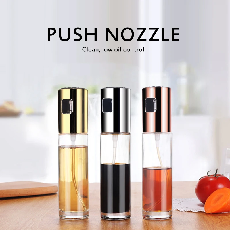 

1PC Oil Sprayer Bottle Pump Stainless Steel Press-type Fine Mist Bottle BBQ Sprayer Vinegar Spray Bottles Home Kitchen Gadget