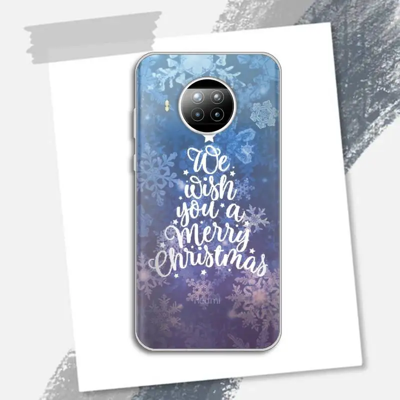 

Merry Christmas snowflakes Phone Case Transparent for xiaomi redmi note 8 9 9s 11 10t lite pro