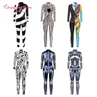 Женский костюм для косплея на Хэллоуин, карнавальный костюм для взрослых, страшный костюм, боди, праздничные костюмы, комбинезон призрак