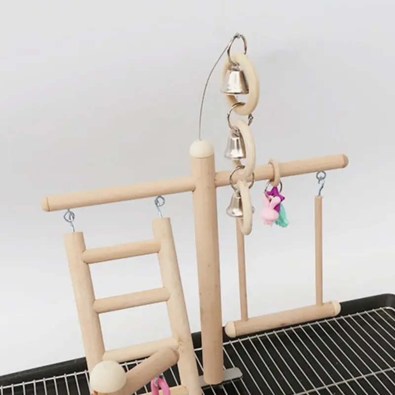 Клетка для птиц стойка игр тренажерный зал окуня игровая площадка деревянный