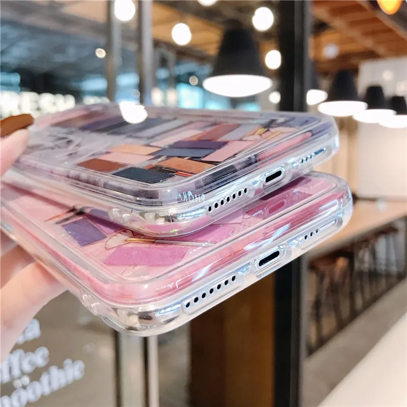

Fashion Clear Quicksand Eyeshadow Box Girl Hard Case For Iphone 11 12 Pro Max Mini 7 8 Plus Xr X Xs Max Se 2 Phone Cover Fundas