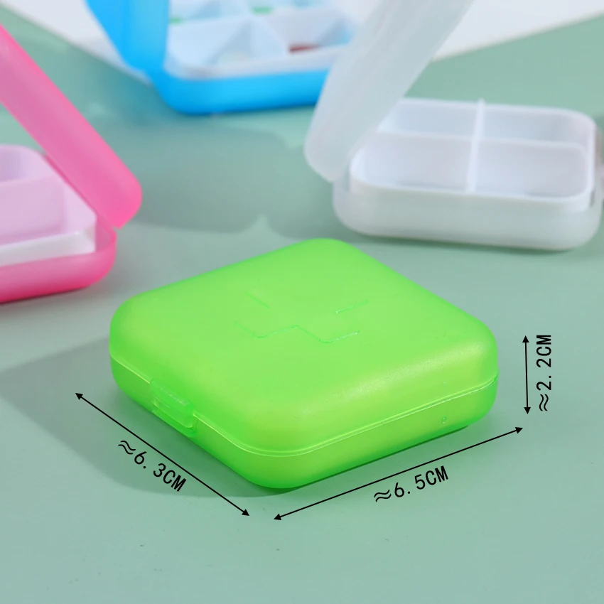 1 шт. дорожный портативный чехол с 4 решетками для таблеток s держатель