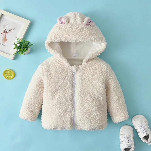 

Toddler Baby Girls Boys Coat Fleece Hoodie Jacket Cute Bear Cardigan Autumn Winter Warm Outwear