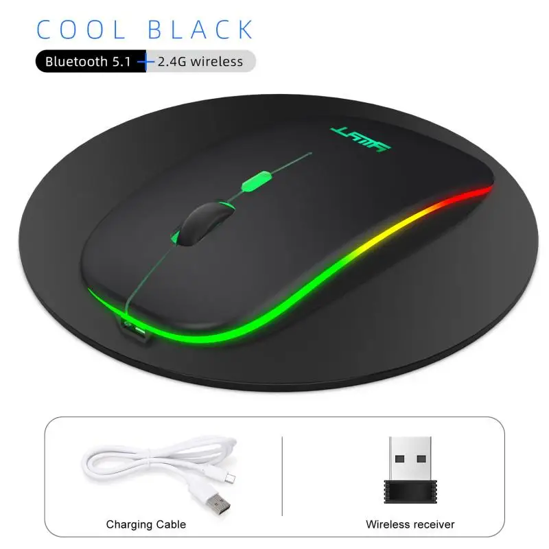 

Wireless Mouse Bluetooth RGB Rechargeable Mouse Wireless Computer Silent Mause LED Backlit Ergonomic Gaming Mouse For Laptop PC