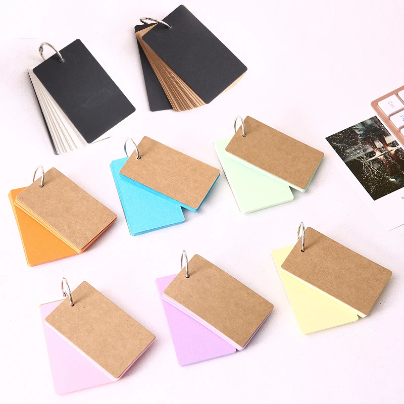 50 листов папка с пряжкой пустые заметки карта Flashcards Planner Memo Pad милые канцелярские