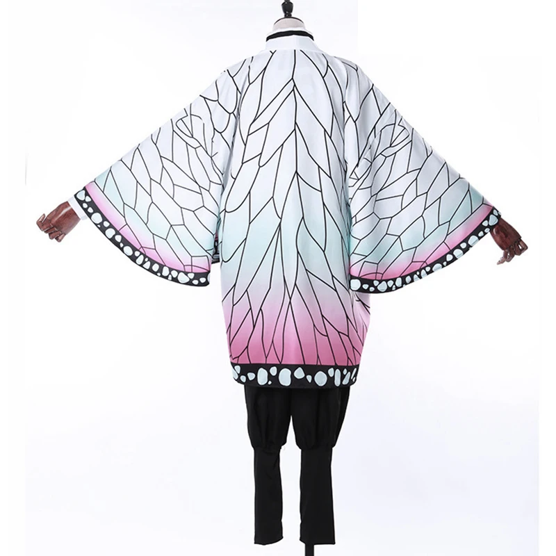 Костюм Косплея Кочоу Шинобу из аниме "Демон-убийца: Клинок рассекающий демонов" для Хаширы Корпуса Ниндзя с бабочкой на волосах, парик японского кимоно.