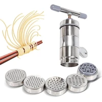 stainless steel manual noodle maker press pasta machine noodle cutter with pressing moulds making spaghetti kitchen tools