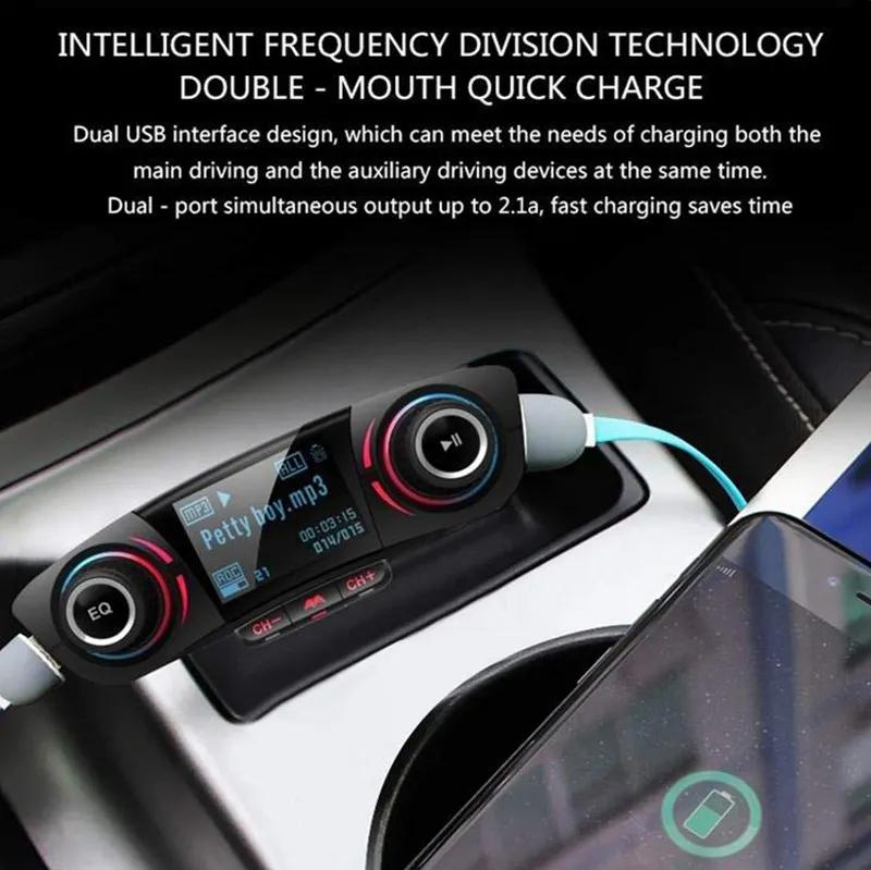VicTsing BT06 FM Bluetooth 4,0 передатчик MP3 плеер Handsfree Bluetooth автомобильный комплект радио аудио адаптер с двойным зарядным портом